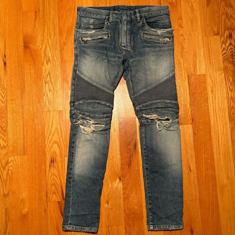 Balmain Runway Motorcycle Jeans 🔥